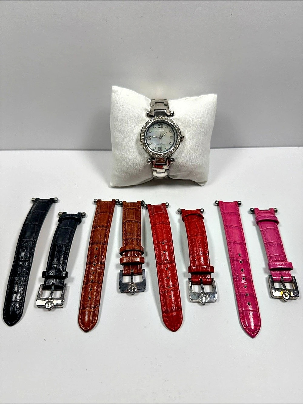 Ecclissi 22340 Sterling Silver Crystal Bezel Watch
